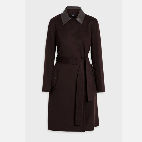 Theory Oaklane Belted Coat in Double-Face Wool-Cashmere - Picture 3 of 13